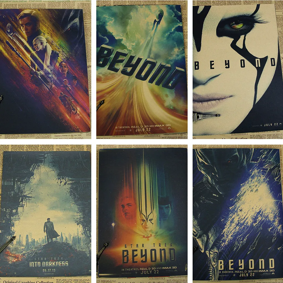 

Star Trek beyond Sci-Fi Air Nostalgic Retro Kraft Paper Old Movie Poster/wall sticker/Kraft Poster