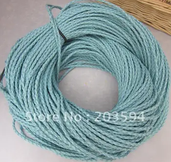 

s4847 Wholesale 100meters Light blue Braided cord Beading Cord Finding 3MM