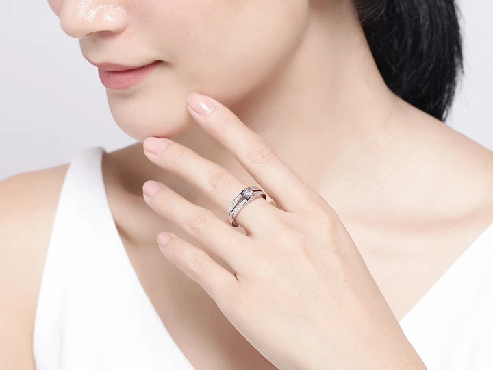 R183 engagement ring white gold 7