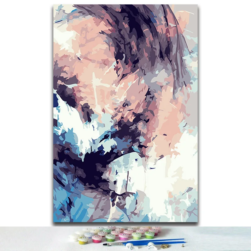

diy coloring painting by numbers abstract modern Simple scenery pictures paint with colors for adults frame