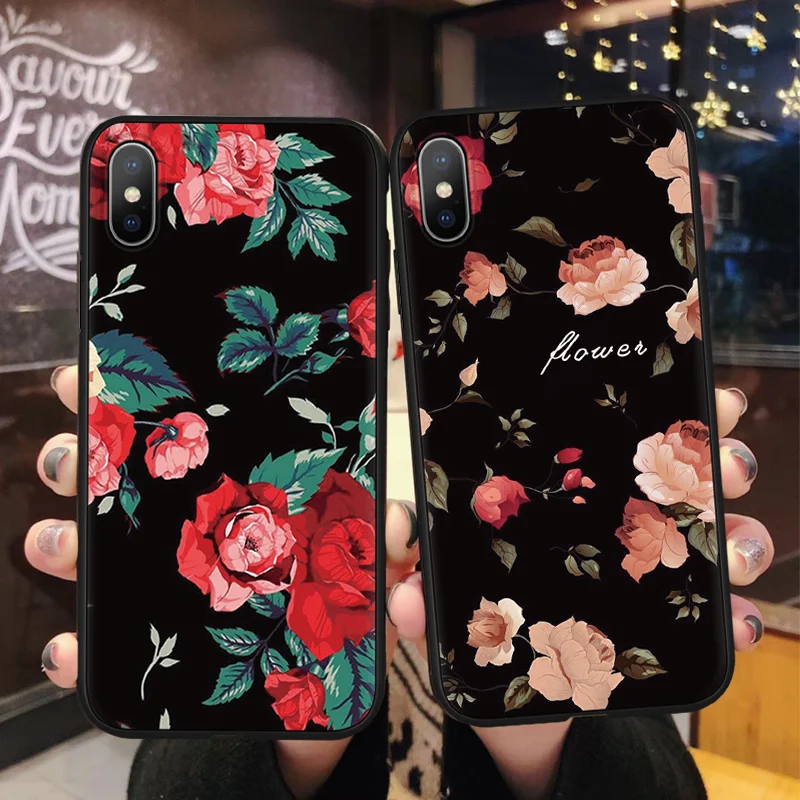 

Retro Flower Floral Silicone Cases for One Plus 5T Fundas For Oneplus 6 6T oneplus6 Shockproof Phone Case Soft TPU Back Cover