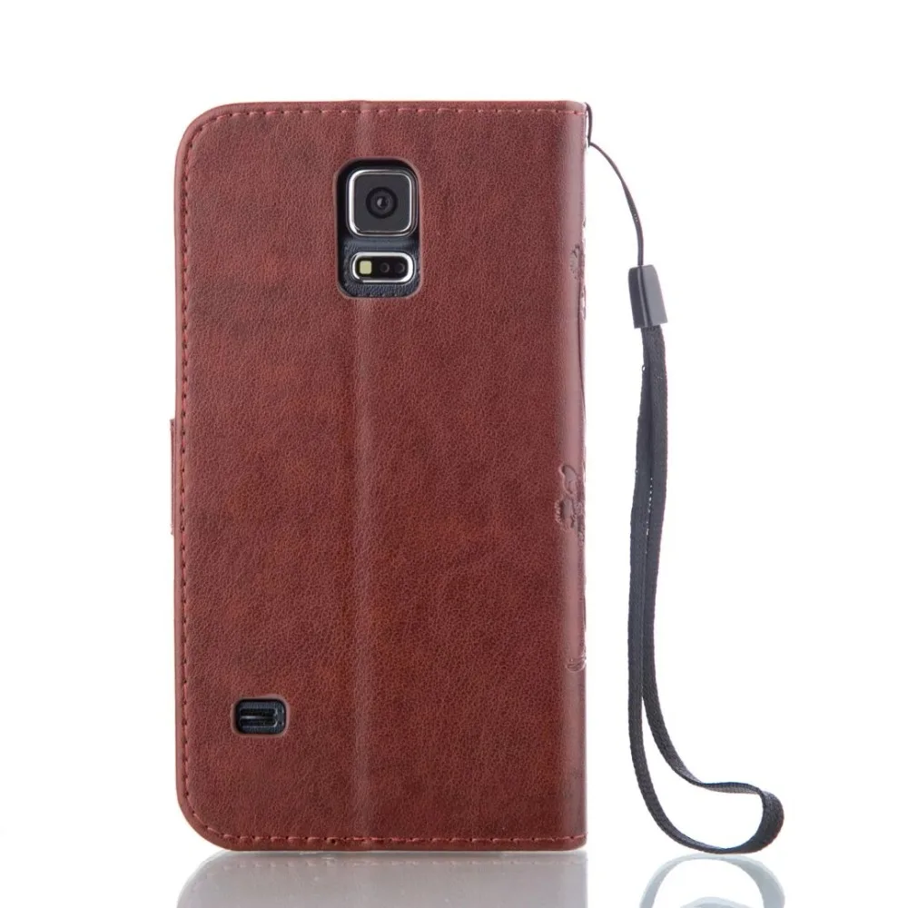 Люкс Ретро Кошелек PU Кожаный Чехол Флип Для Samsung Galaxy S5 Mini G800 Бабочка Цветочный