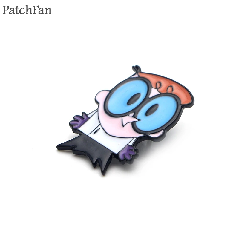 Patchfan Dexter's Lab Dee цинковый галстук мультфильм булавки броши для рюкзака, одежды для мужчин и женщин шляпа Декоративные значки медали A1521