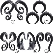 

2pcs/lot Black Spiral Stud Earrings Jewelry Acrylic Snail Ear Expansion Device Anti-allergic Puncture Accessories Hot Earrings