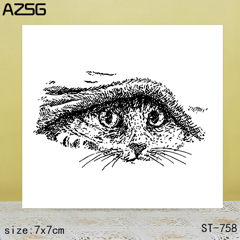 

AZSG Timorous Cat Clear Stamps/Seals For DIY Scrapbooking/Card Making/Album Decorative Silicone Stamp Craft