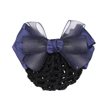 

High Quality Fabric Bow Head Flower Hairpin Nurse Hotel Stewardess Hairgrip Hair Clips Cover Net Bun Snood for Women Accessories