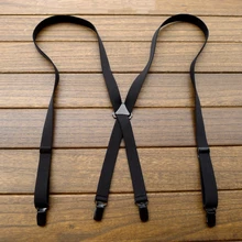 4 клипсы эластичная подвеска черного цвета на подтяжках в полоску