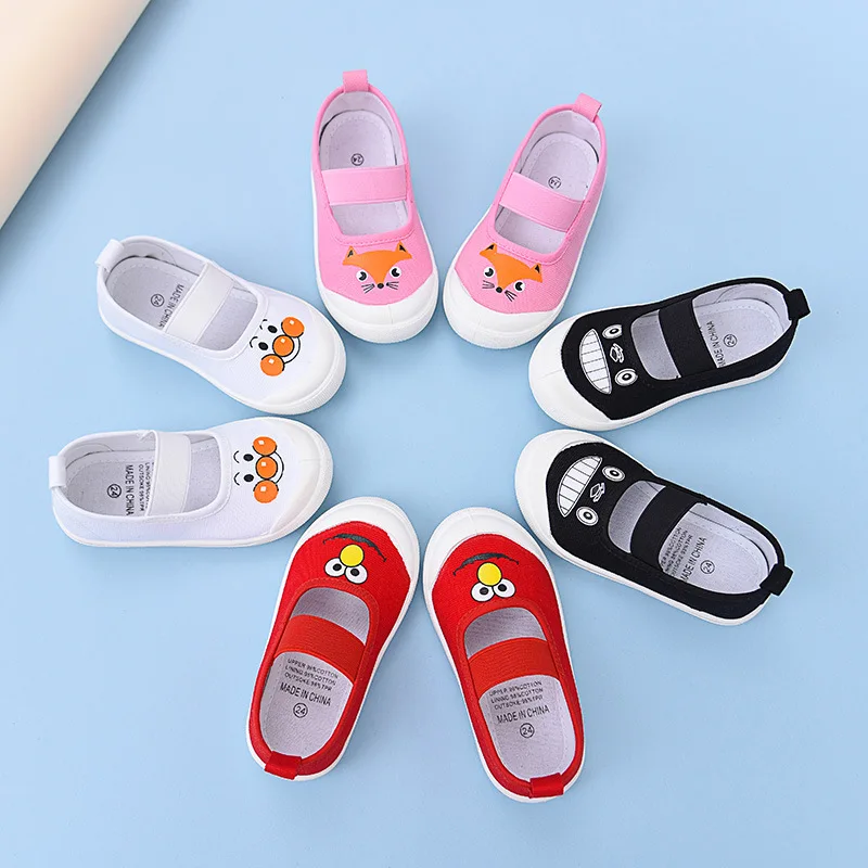 

2019 Spring Infant Toddler Shoes Girls Cartoon Casual Canvas Shoes Soft Bottom Breathable Slip-On Kid Baby Sneakers Shoes
