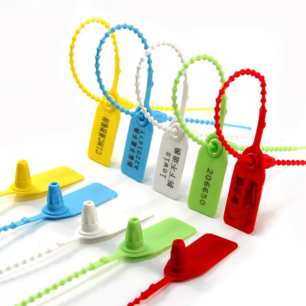

100 Plastic Security Seal Numbered Pull Tight Tags Tamper Proof for Clothes 250MM Length Fire Extinguisher Zip-Ties