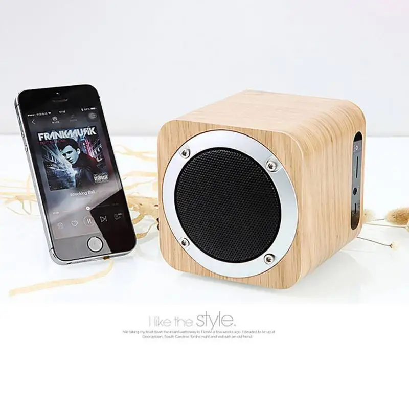 

Wooden Bluetooth Speaker Wireless Charging Loudspeaker Environmental Craft Gift V4.0 Speakers for Smartphone PC Computer 5W