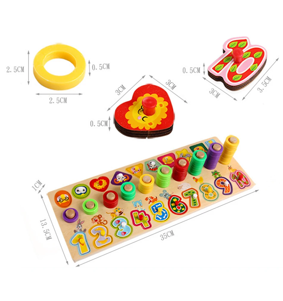 3в1 Монтессори математические игрушки Цифровая форма сопряжение обучения дошкольников счетная доска детские развивающие деревянные игрушки для детей подарок