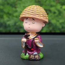 1 шт. Gongfu маленьких монах статуэтки автомобиля куклы украшения, домашний декор Шаолинь монахи игрушки автомобильные аксессуары Орнамент