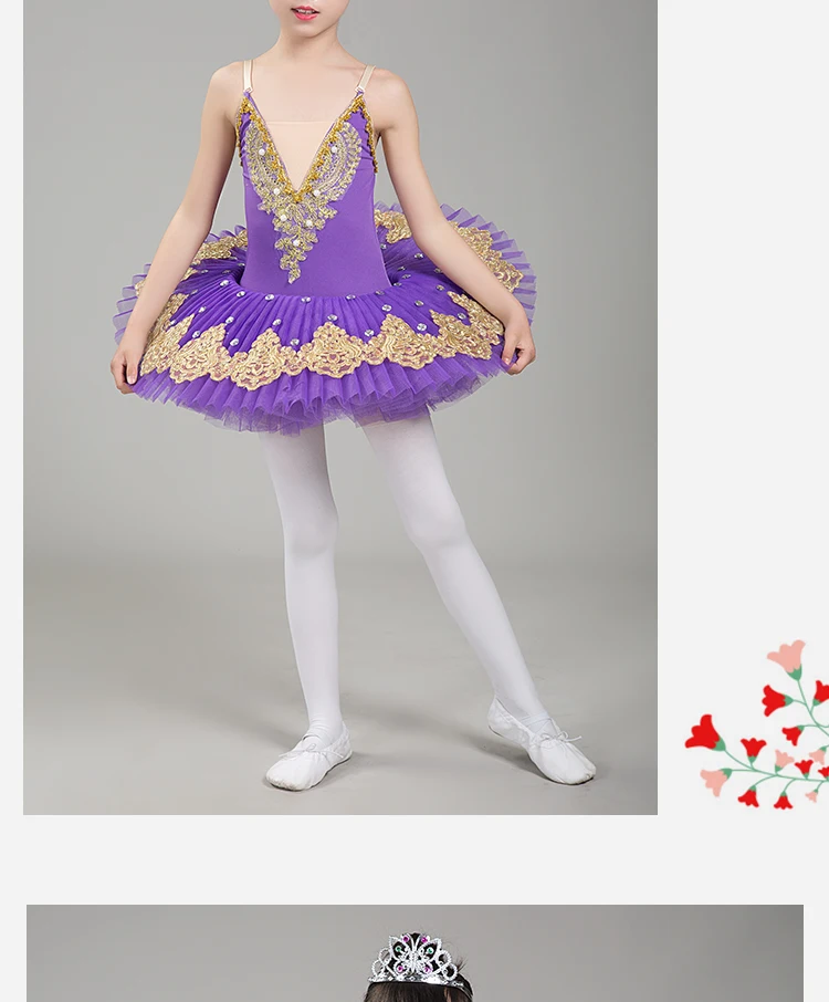 Профессиональная балетная пачка, детский костюм Лебединое озеро, белое балетное платье для детей, блинная пачка, танцевальная одежда для девочек