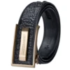 Hi-Tie Crocodile Designer Luxury Genuine Leather Belts for Men Casual Jeans Belt Strap Gold Automatic Buckle Black Belt PD-2036