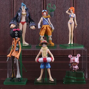 

Anime One Piece Strong World Luffy Nami Chopper Usopp Franky Brook PVC Action Figure One Piece Collectible Model Toy 6pcs/set