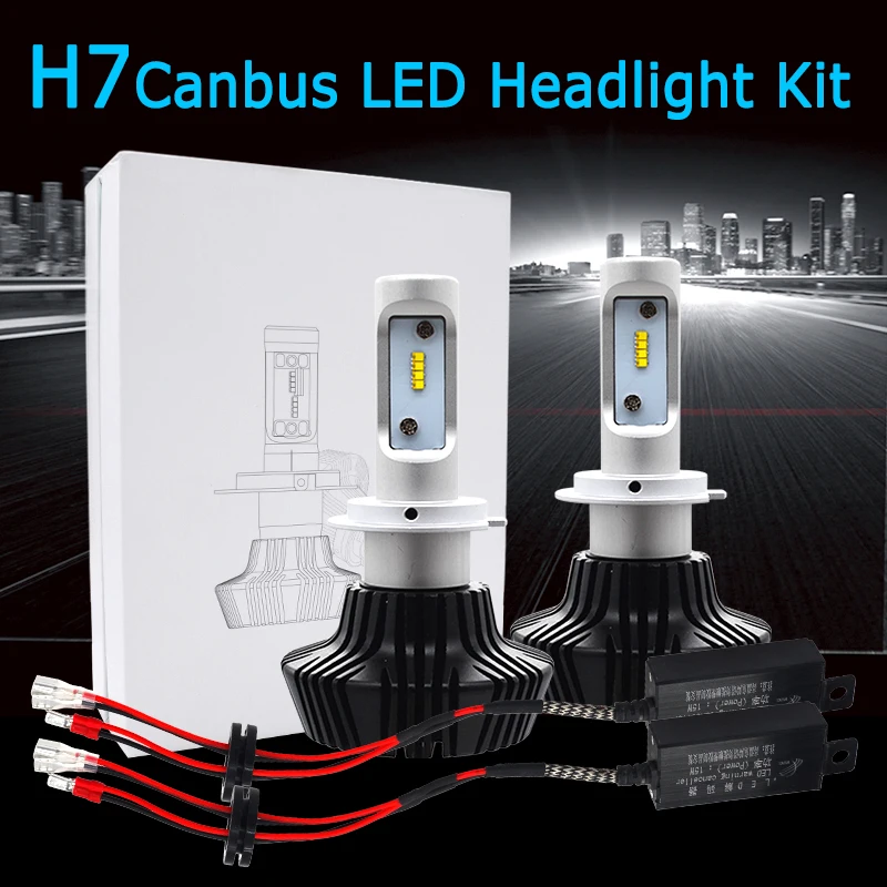 SKYJOYCE 1 комплект супер яркий H7 CANBUS светодиодный фар 50 Вт 6500 лм 9005 K H1 H3 H11 9006 H4 без