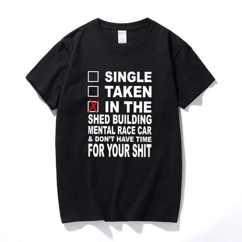 

In The Shed Building Mental Race Car Funny t shirts Camisetas Hombre Summer Fashion Cotton Short Sleeve T-shirt