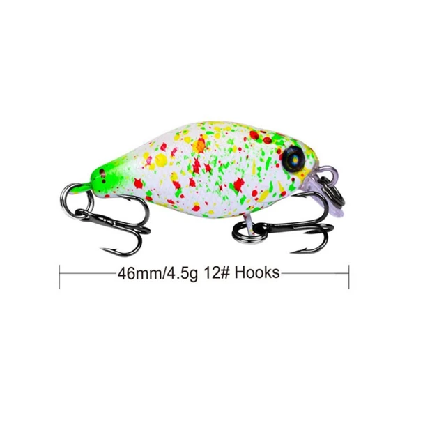 1Pcs/lot 46mm 4.5g Fishing Lures Hard Bait Minnow Fishing Lure Bass Crankbait Swimbait Trout Crank Baits with 12# hooks Tackle 3