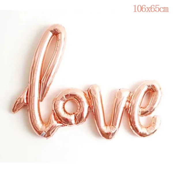 KAMMIZAD цвета розового золота с сердечками Звездные воздушные шары круглая фольга гелий номер воздушный шар для Бэйби Шауэр Декор день рождения свадьбы DIY Поставки - Цвет: Champagne love