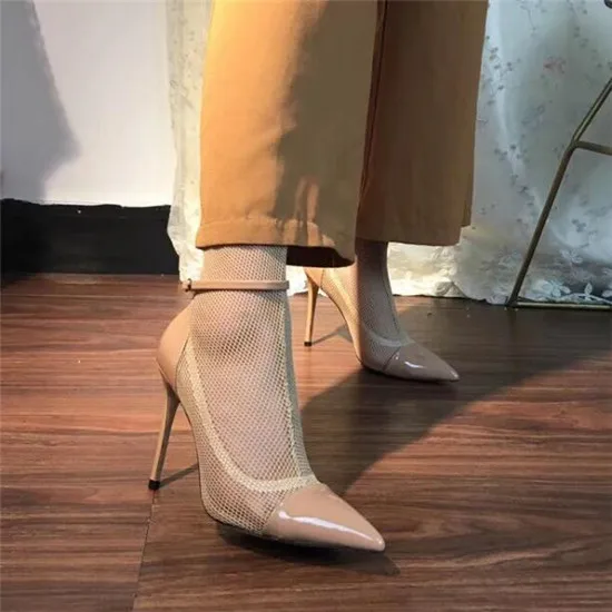 Hot Net Red Breathable Boots Air Mesh Gladiator Sandals Women Boots High Heels Ankle Boots Shoes Woman Bootie Botas Mujer 2018 (5)