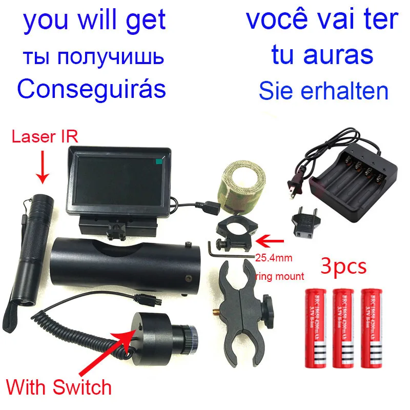 Горячая новинка снайперская уличная охотничья оптика ночного видения прицел тактический прицел с зарядным устройством для аккумулятора ЖК-дисплей и ИК-фонарик - Цвет: 15