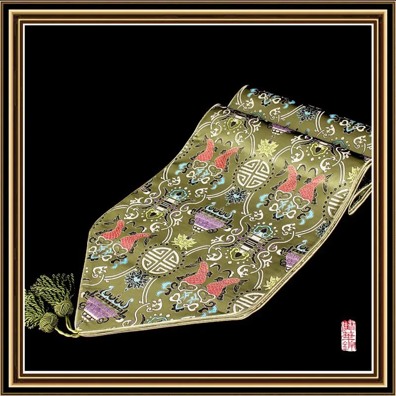 Европейский мягкий шелк парча платье элегантный цветок рыбы классическая домашняя Ткань Настольная дорожка