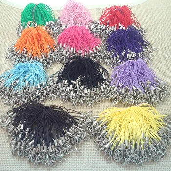 

100pc/lot Colorful Lobster Clasp Lanyard Strap Cord DIY Cell Phone Lariat Mobile Straps Charm Nylon Key Ring Chain Craft Pendant