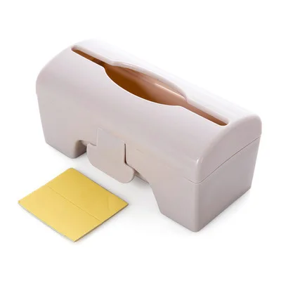 Домашний держатель для мусорного мешка Коробка Для Хранения Настенное Крепление Диспенсер Для Хранения кухонный Органайзер из пластика - Цвет: Светло-желтый