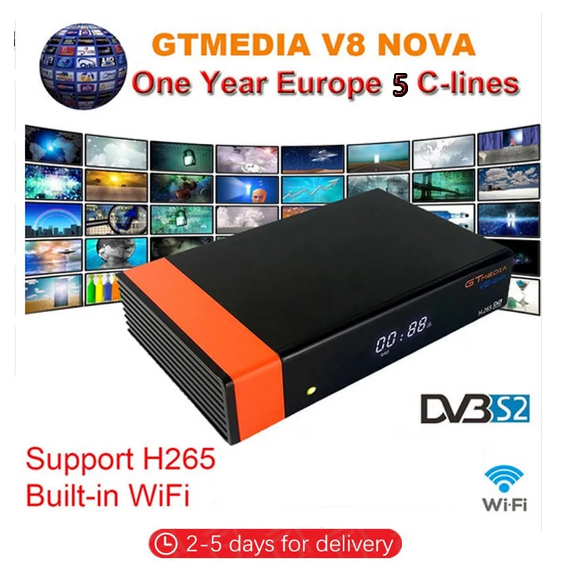 GTMedia V8 Nova Full HD DVB-S2 спутниковый ресивер 1 год Европа Cccam Cline же Freesat V9 Супер Обновление от Freesat V8 супер