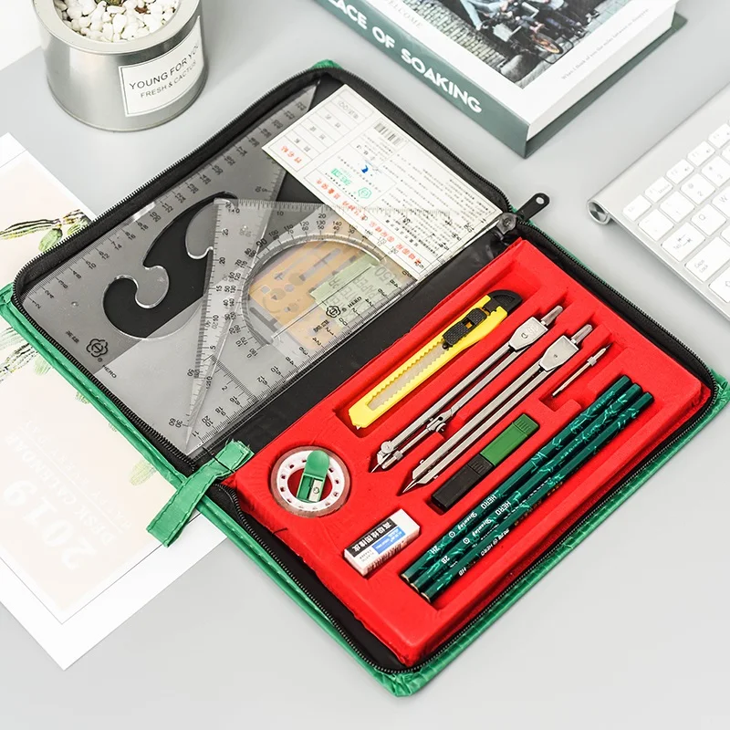 Hero Upgrade version of the drawing compass combination tool student degree angle ruler drawing Math set