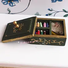 Кукольный домик миниатюра 1:12 игрушка Зеленый Вязание в деревянной коробке набор H1