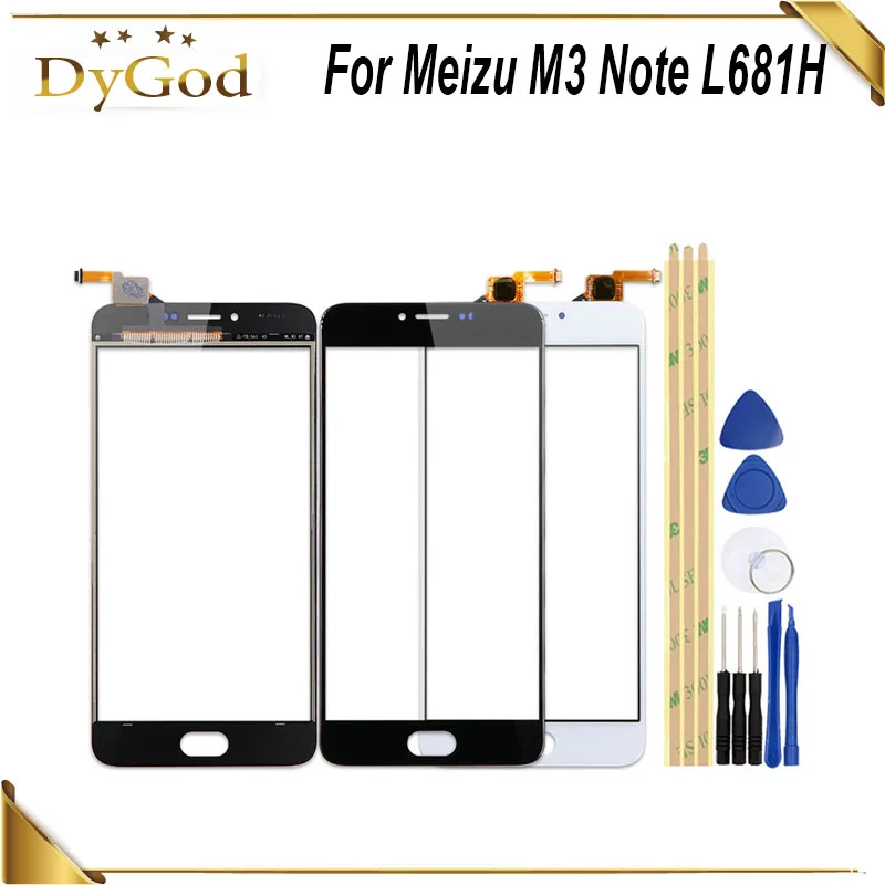 DyGod белый/черный 5 дюймов для Meizu M3 Note L681H сенсорный экран стеклянная панель 100%