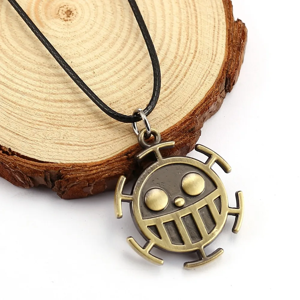 Аниме цельное ожерелье Trafalgar Law логотип бронзовая подвеска веревка цепочка
