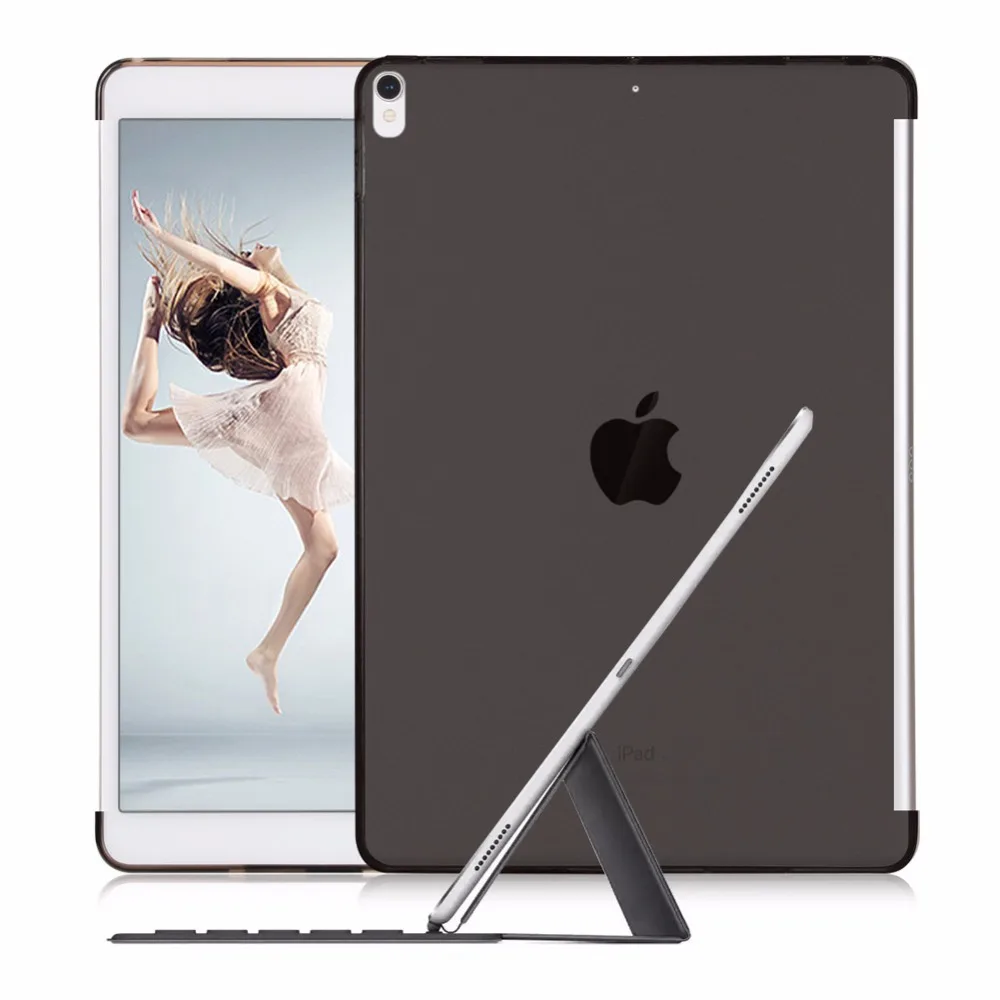 

Case for 2017 iPad Pro 10.5 12.9 9.7 inch Keyboard Smart Cover Soft TPU Clear Slim Fit Back Shell Match With Bluetooth Keyboard