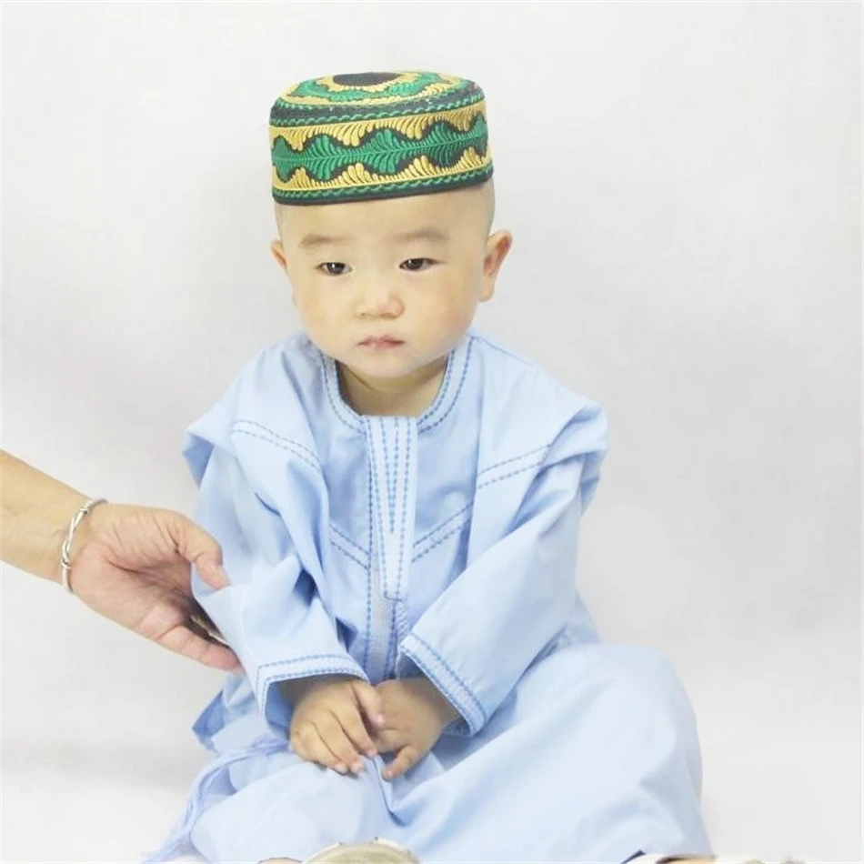 Boys Islamic Clothing Kids  Muslim Thobe Arab Abaya Robes for Baby Boy Kaftan Islam Child Clothes Toddler 1-3 Years Jubba Thobe