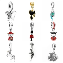 Btuamb Maxi gato guardia muñeca de la suerte dios de la riqueza esmalte aleación encanto cuentas Fit Pandora brazaletes mujeres que hacen joyería hecha a mano regalo(China)