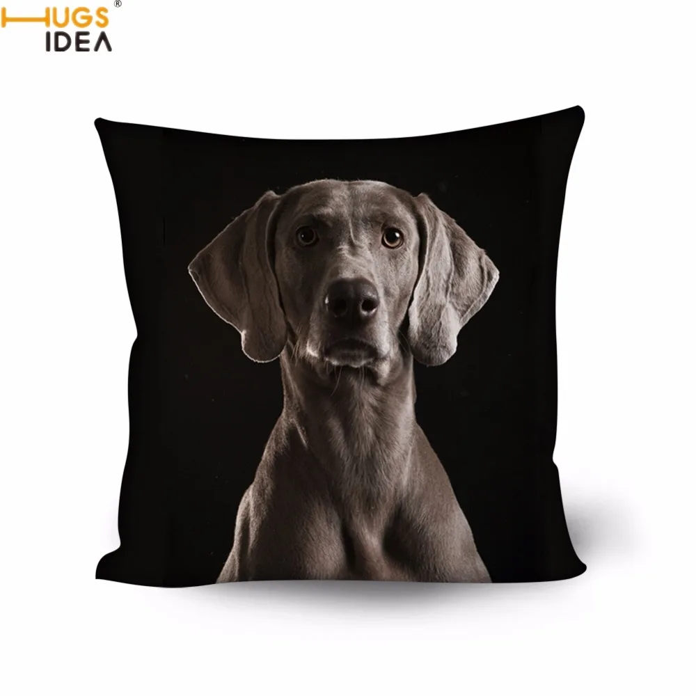

HUGSIDEA Kawaii 3D Dog Weimaraner Printing Square Cushion Covers Cafe/Home Sofa/Chair Seat Throw Pillowcase 45*45cm Pillow Cover