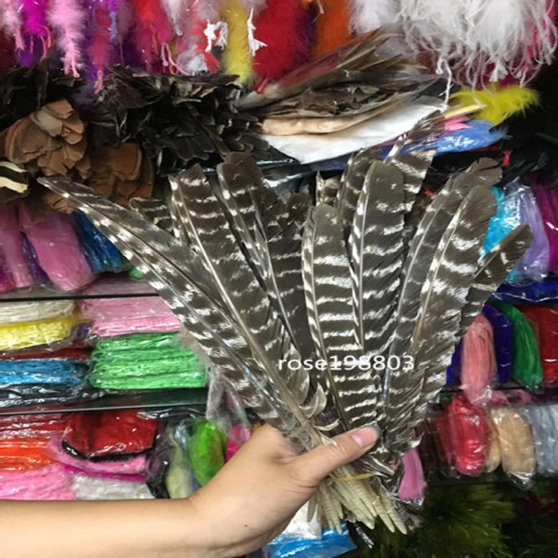 

Wholesale! 100 pcs Turkey Natural Feathers 12-14inch / 30-35cm