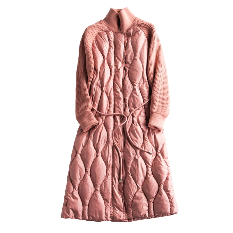 2019 Women's Down Jacket Knit Bat Sleeve Winter Jacket Women long Coats  collar  Large Size Jackets Warm coat  fashion leisure