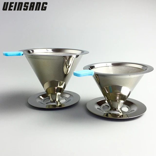 Best Price Reusable Coffee Filter Stainless Steel Brew Drip Coffee Filters Cone Funnel Metal Mesh Coffee Tea Filter Basket Tools
