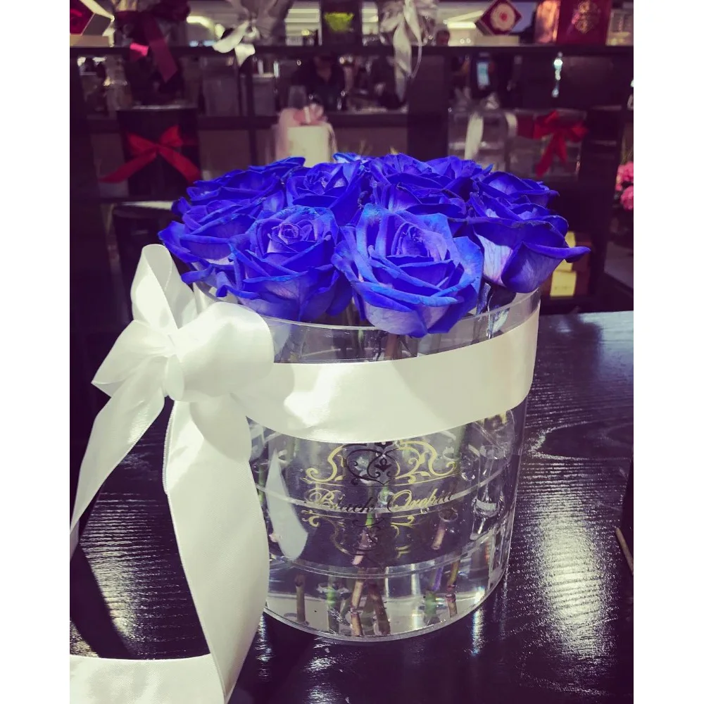 Luxury-clear-acrylic-Cylinder-Round-Flower-gift-(2)
