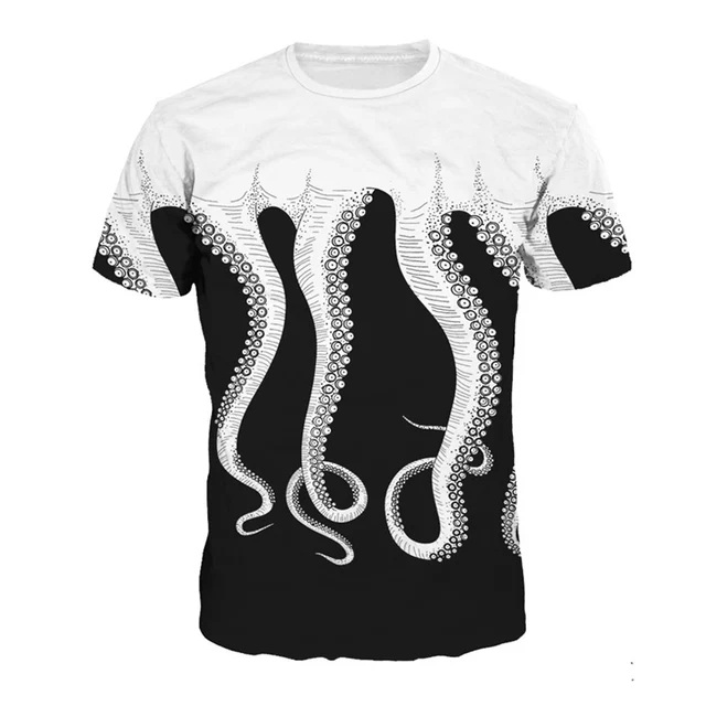 Alisister Octopus Legs Funny T Shirt 3d Print Men Women Summer T-shirts Short Sleeve Casual Brand Clothing Plus Size Tee Tops