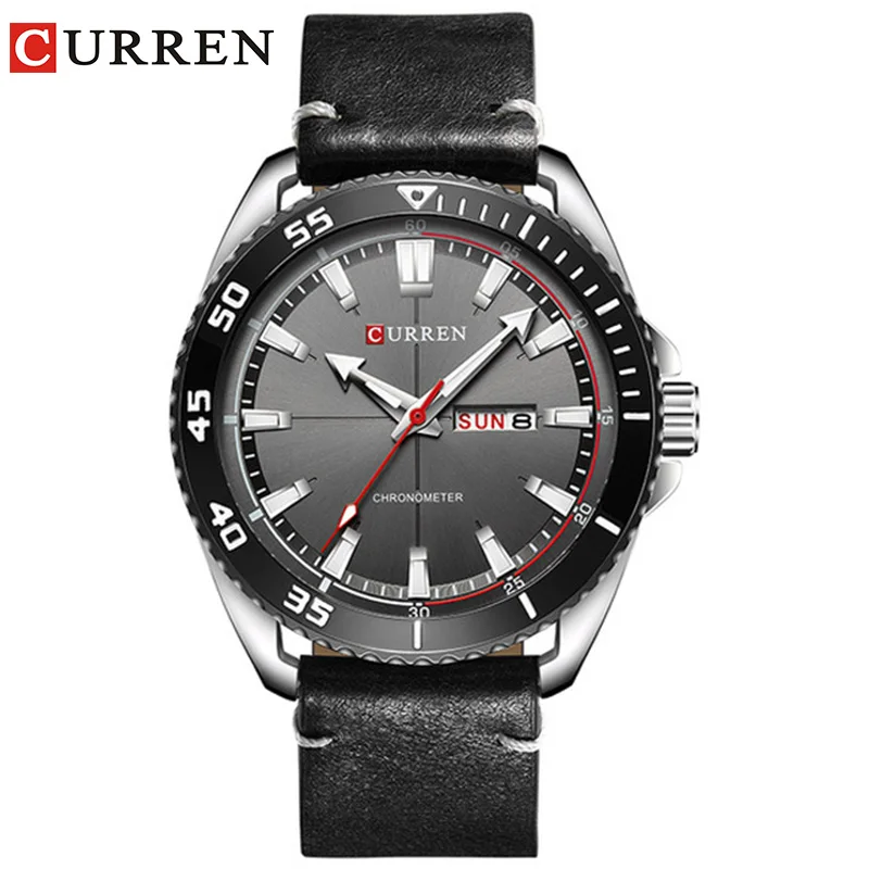 2018 new CURREN 8272 Top Brand Luxury watch men week date display Fashion Leather Quartz Wrist Watches relogio masculino | Наручные часы