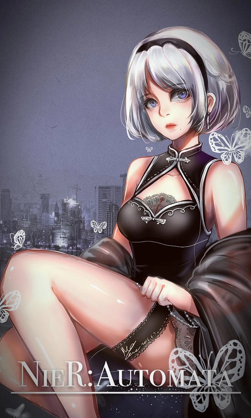 2B Cheongsam игра NieR Automata 2b фигурка Аниме Косплей Костюм Платье+ Eyemask S-L Сексуальная готическая Сексуальная униформа для женщин и девушек