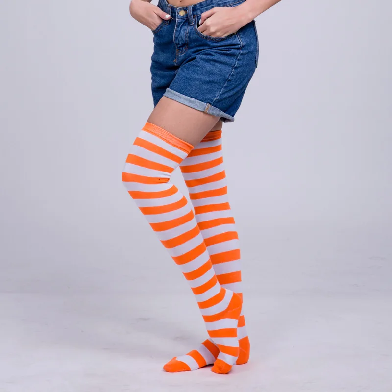 Knee Socks Girl Women Sexy Slim Striped Long Socks Autumn Christmas Halloween Easter Ball Party Costume Knee High Socks Women