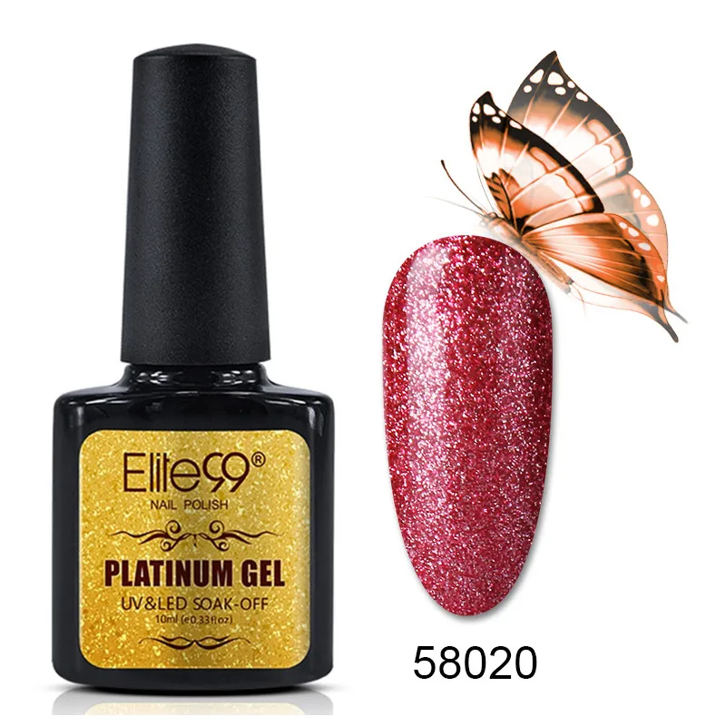 Elite99 10 мл Платиновый Цвет Гель-лак для ногтей Полупостоянный лак для ногтей жемчужный Гель-лак замачиваемый УФ-гель для ногтей - Цвет: 58020