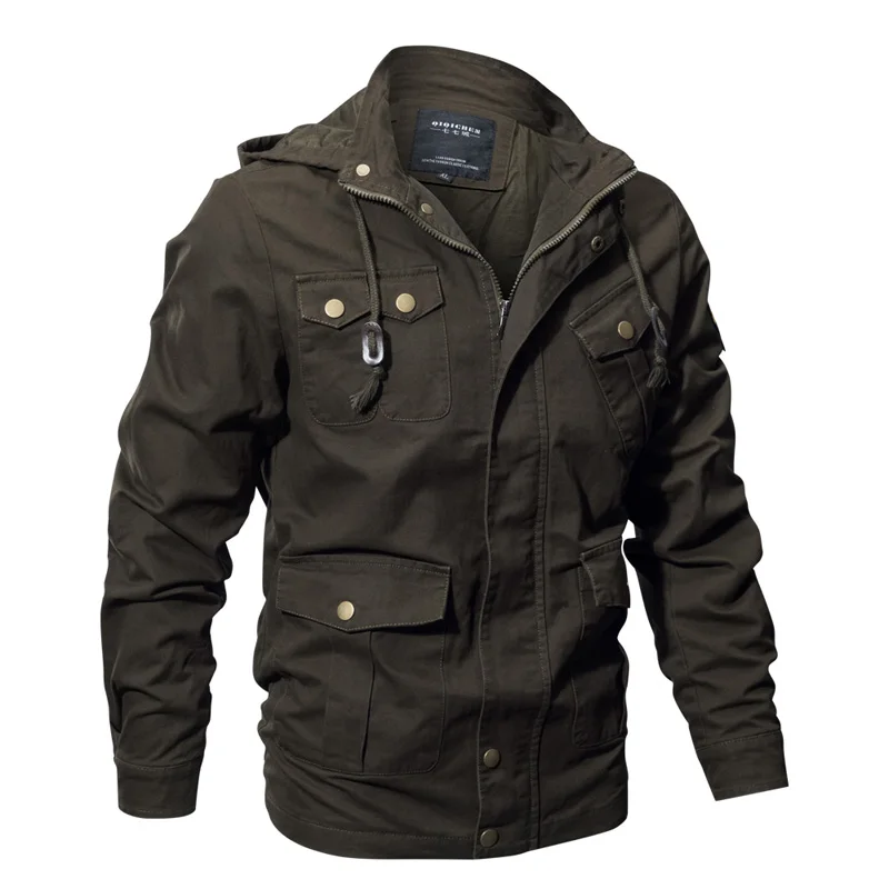 Худи милитари, тактическая куртка для мужчин, стиль ВВС, зимняя хлопковая армейская куртка-бомбер, осенняя повседневная куртка-карго, пальто пилота, размер M-6XL