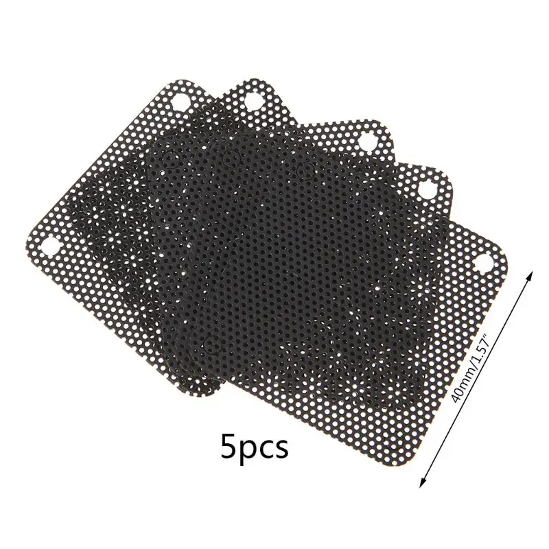 5 шт. ПВХ вентилятор пылезащитный фильтр ПК пылезащитный чехол режущая компьютерная сетка крышка 40 мм сетка черная