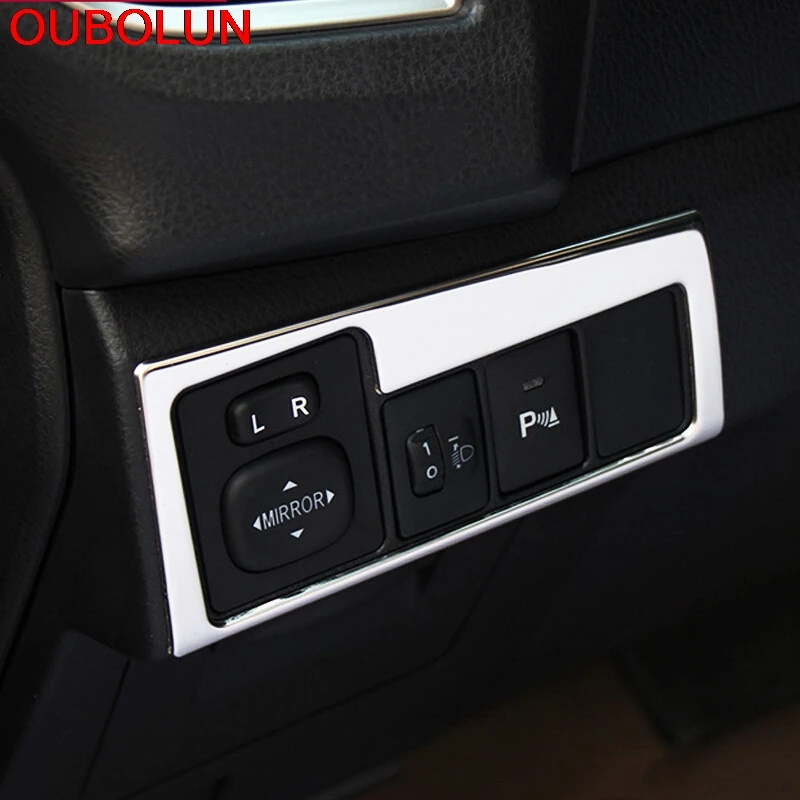 OUBOLUN 1piece For Toyota Corolla 2014 2015 2016 2017 Stainless steel Headlight Adjust Switch Knob Cover Trim Interior Styling | Автомобили