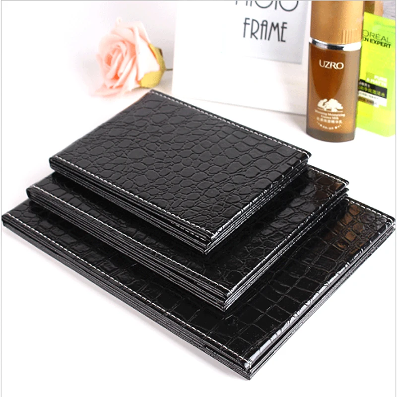 3 different colors & size Makeup Mirror Alligator Pattern Portable Foldable with PU Leather Cosmetic Mirror Women Beauty 